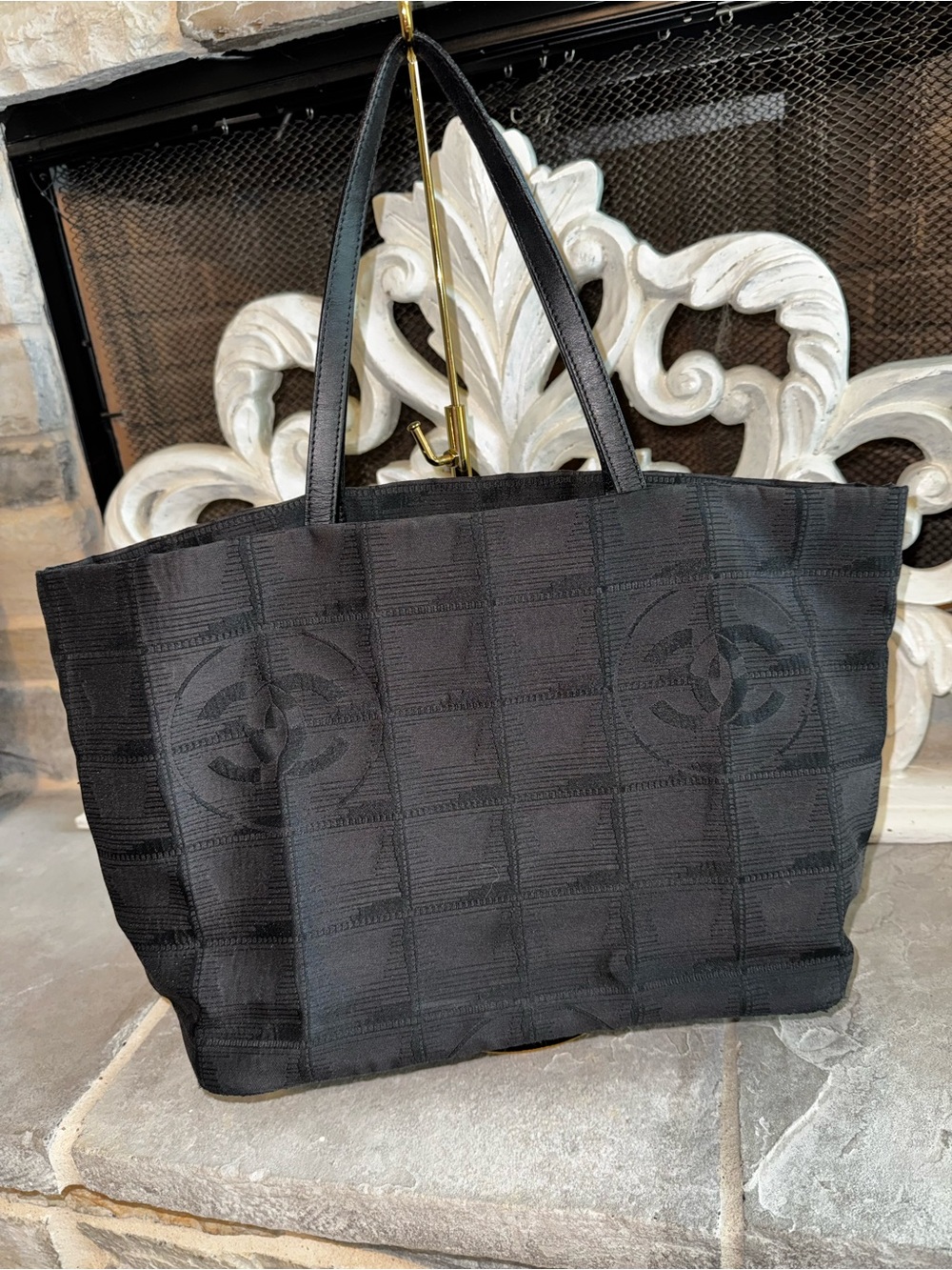 Chanel Black Travel Line Large Tote with OG Authenticity Card - Picture 2 of 8